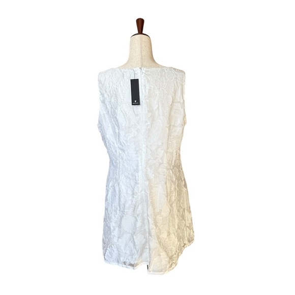 NEW Lulus Exquisite Moments White Floral Jacquard Sleeveless Mini Dress XL #1572 - Picture 3 of 7